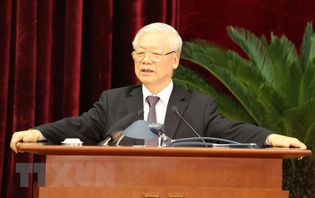 Tổng Bí thư, Chủ tịch nước Nguyễn Phú Trọng phát biểu bế mạc Hội nghị.