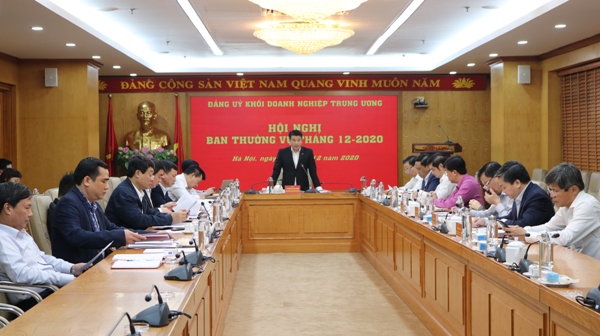 Đồng chí Y Thanh Hà Niê Kđăm - Bí thư Đảng ủy Khối Doanh nghiệp Trung ương chủ trì Hội nghị.