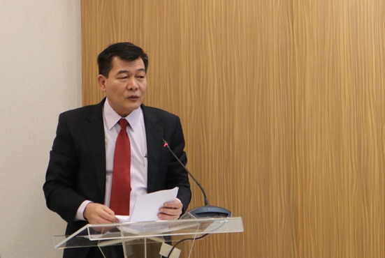 Đồng chí Nguyễn Đức Phong, Phó Bí thư Đảng ủy Khối Doanh nghiệp Trung ương dự và phát biểu tại Hội nghị.