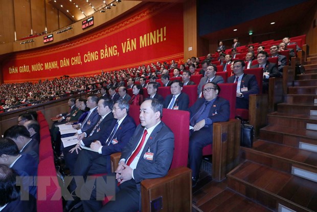 Đoàn đại biểu Đảng bộ Khối các cơ quan Trung ương dự Đại hội. (Ảnh: TTXVN)