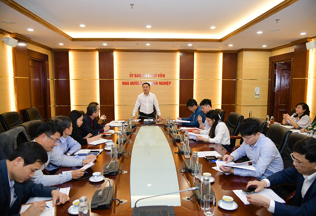 Phó Chủ tịch Ủy ban Quản lý vốn nhà nước tại doanh nghiệp Nguyễn Ngọc Cảnh phát biểu tại buổi làm việc