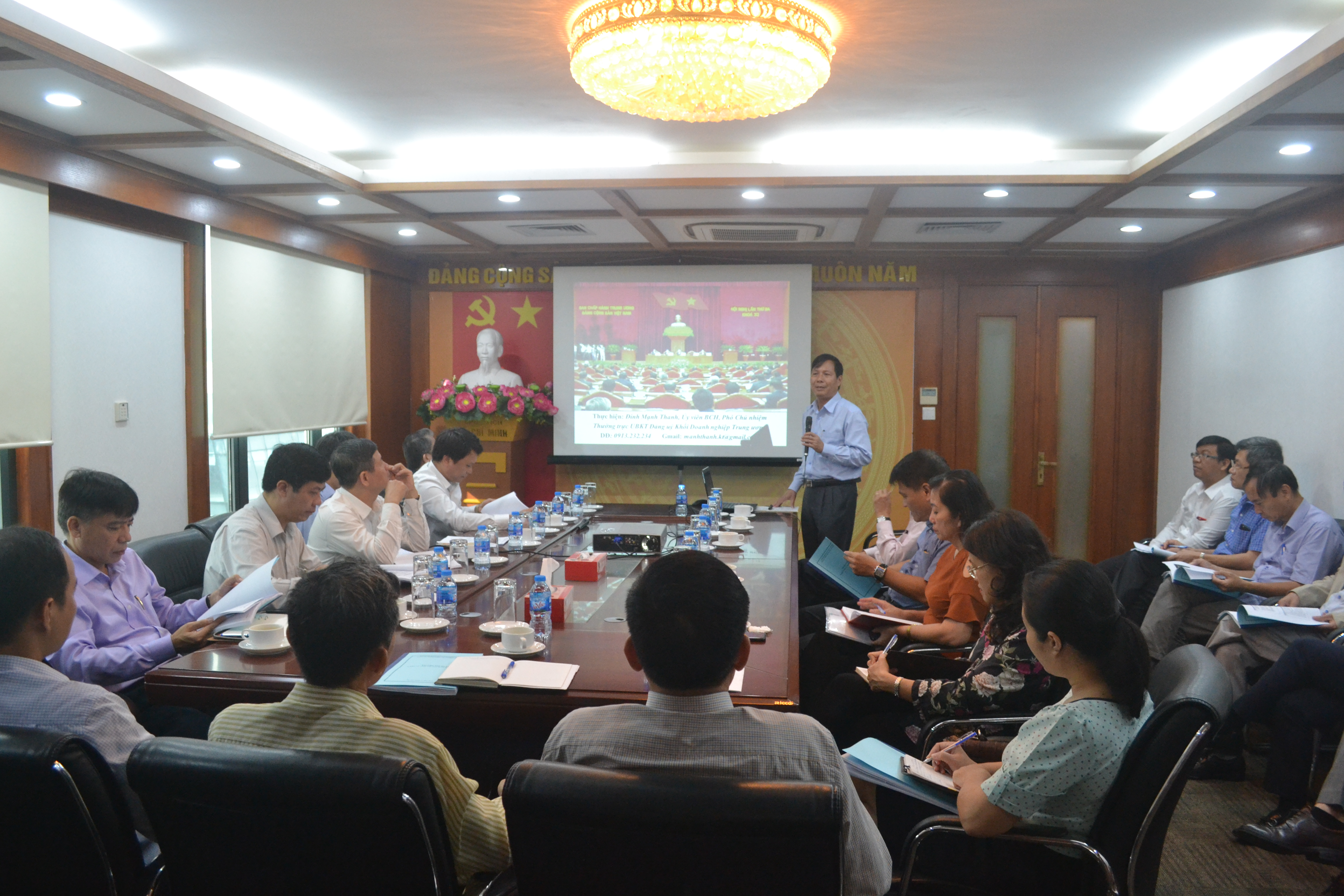 Đảng ủy Tổng công ty Lương thực miền Bắc tổ chức Hội nghị triển khai Nghị quyết Trung ương 4 khóa XII cho cán bộ chủ chốt cấp cơ sở, ngày 11/02/2017. Ảnh tư liệu.