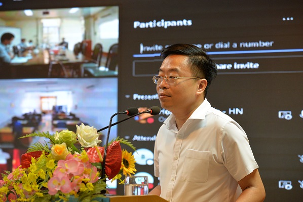 Đồng chí Lê Tiến Trường, Bí thư Đảng ủy – Chủ tịch HĐQT Vinatex phát biểu tại Hội nghị.