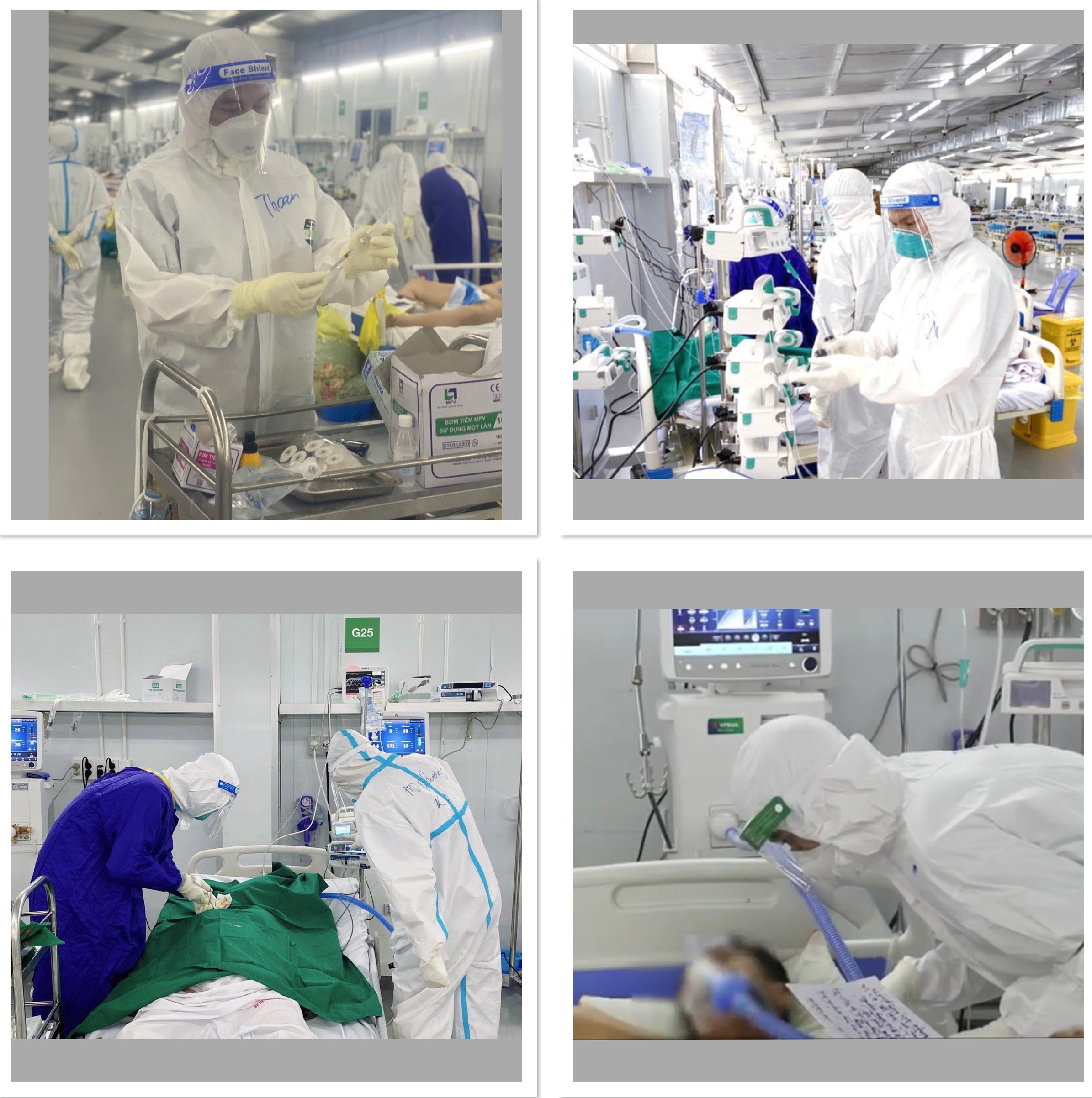 Lượng bệnh nhân nặng và rất nặng tại Bệnh viện Dã chiến số 13 rất đông nên sự vất vả và áp lực đối với nhân viên y tế tăng lên gấp nhiều lần. 