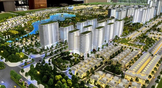 Khu đô thị Đông Tăng Long, Thủ Đức, TP.HCM (ảnh chụp từ sa bàn).