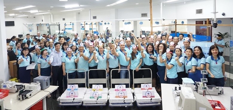 Hội thi nghiệp vụ giỏi tại Trung tâm Quản lý tiền mặt Hồ Chí Minh.