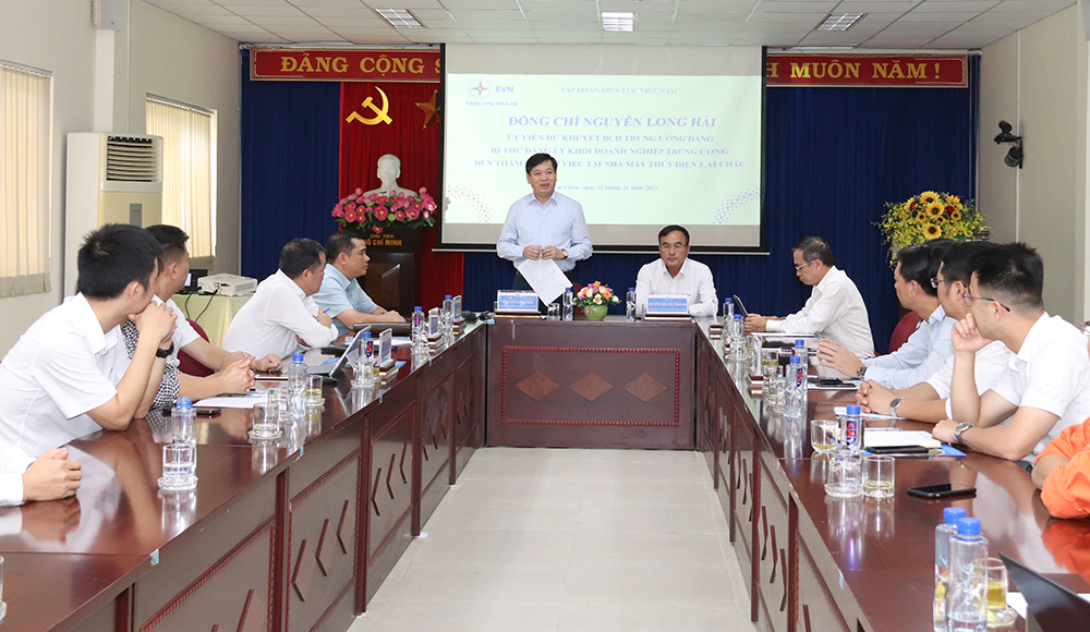 Đồng chí Nguyễn Long Hải - Bí thư Đảng ủy Khối DNTW phát biểu tại buổi làm việc.