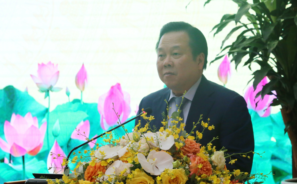 Đồng chí Nguyễn Hoàng Anh, Chủ tịch Ủy ban Quản lý vốn nhà nước tại doanh nghiệp phát biểu tại buổi lễ.