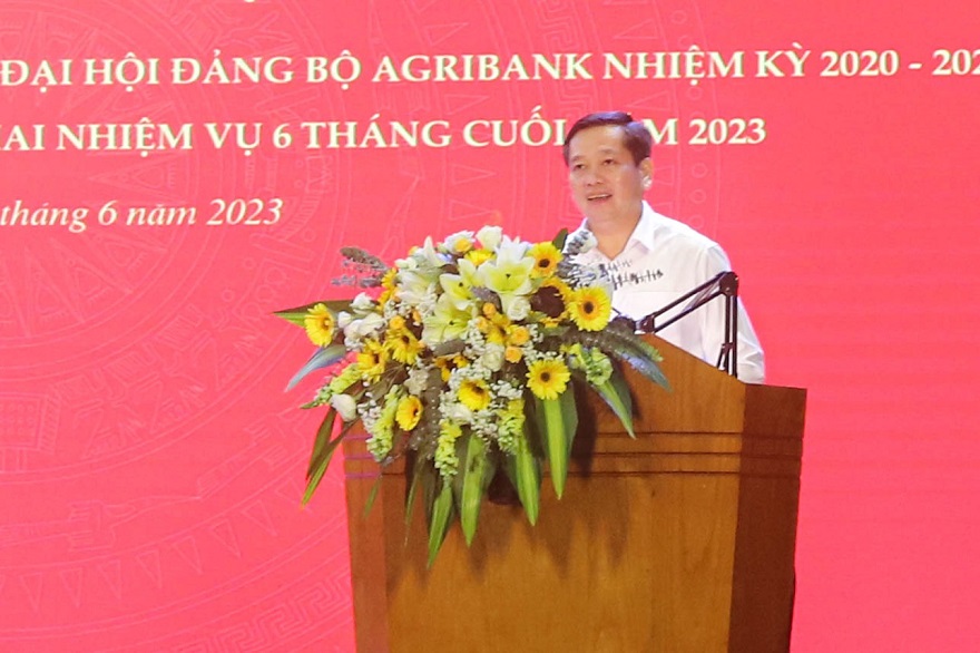 Đ/c Nguyễn Long Hải, Ủy viên Dự khuyết BCH Trung ương Đảng, Bí thư Đảng ủy Khối Doanh nghiệp Trung ương phát biểu tại Hội nghị.