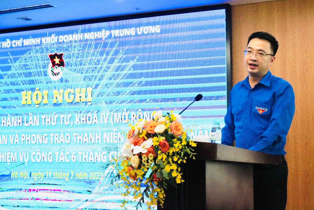 Bí thư Trung ương Đoàn Nguyễn Tường Lâm phát biểu chỉ đạo tại Hội nghị.