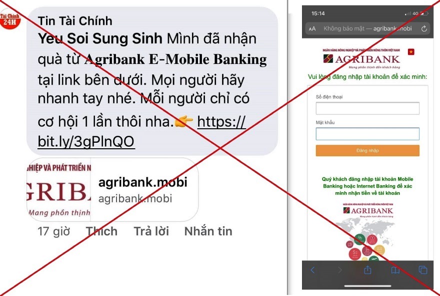 Các thế lực thù địch dựng lên nhiều website, trang tin, facebook giả mạo Agribank.