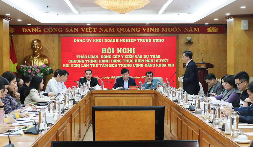 Các đại biểu dự Hội nghị tại điểm cầu Cơ quan Đảng uỷ Khối Doanh nghiệp Trung ương.