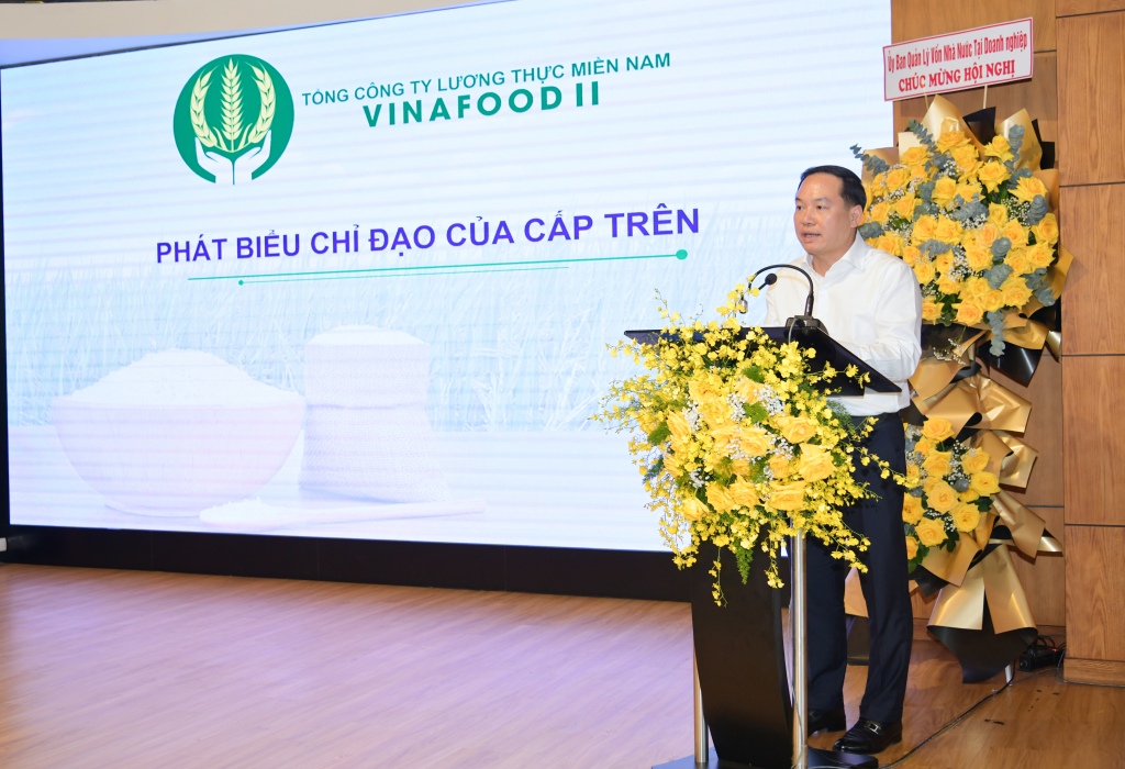 Đồng chí Hồ Xuân Trường - Phó Bí thư Đảng ủy Khối doanh nghiệp Trung ương phát biểu chỉ đạo tại Hội nghị.