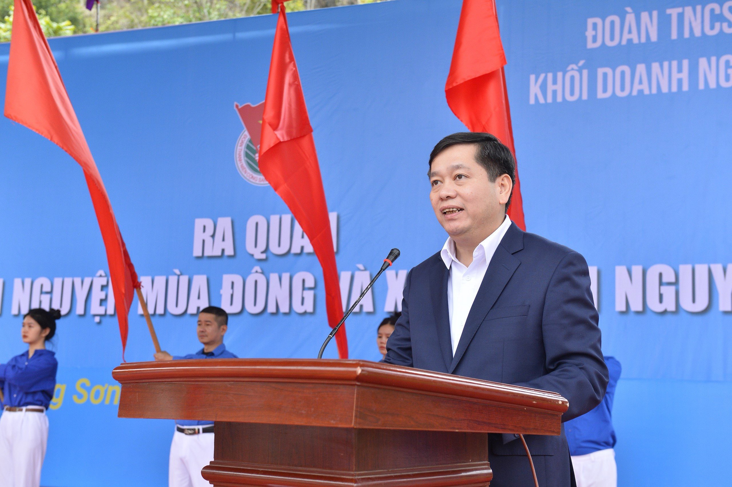 Đồng chí Nguyễn Long Hải, Ủy viên dự khuyết BCH Trung ương Đảng, Bí thư Đảng uỷ Khối Doanh nghiệp T.Ư phát biểu